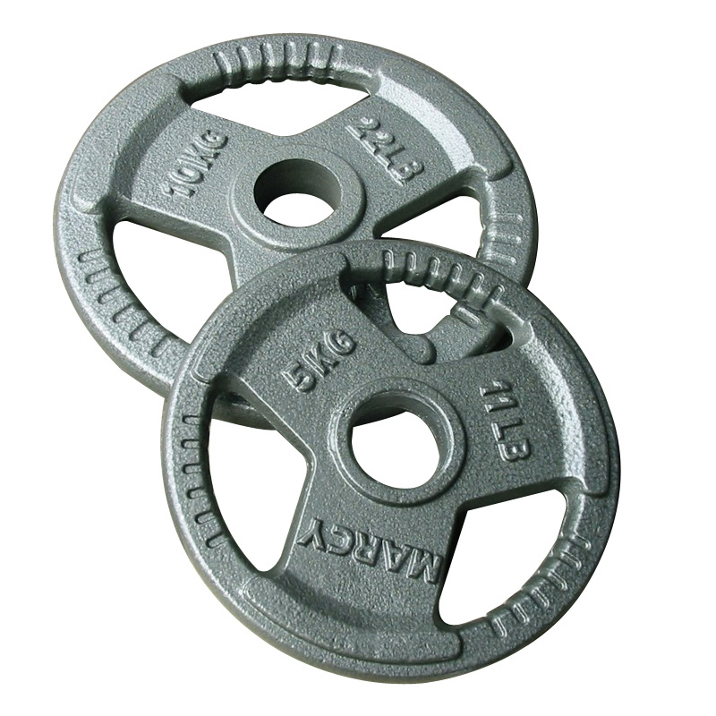 cast iron tri grip rubber painting weight plate