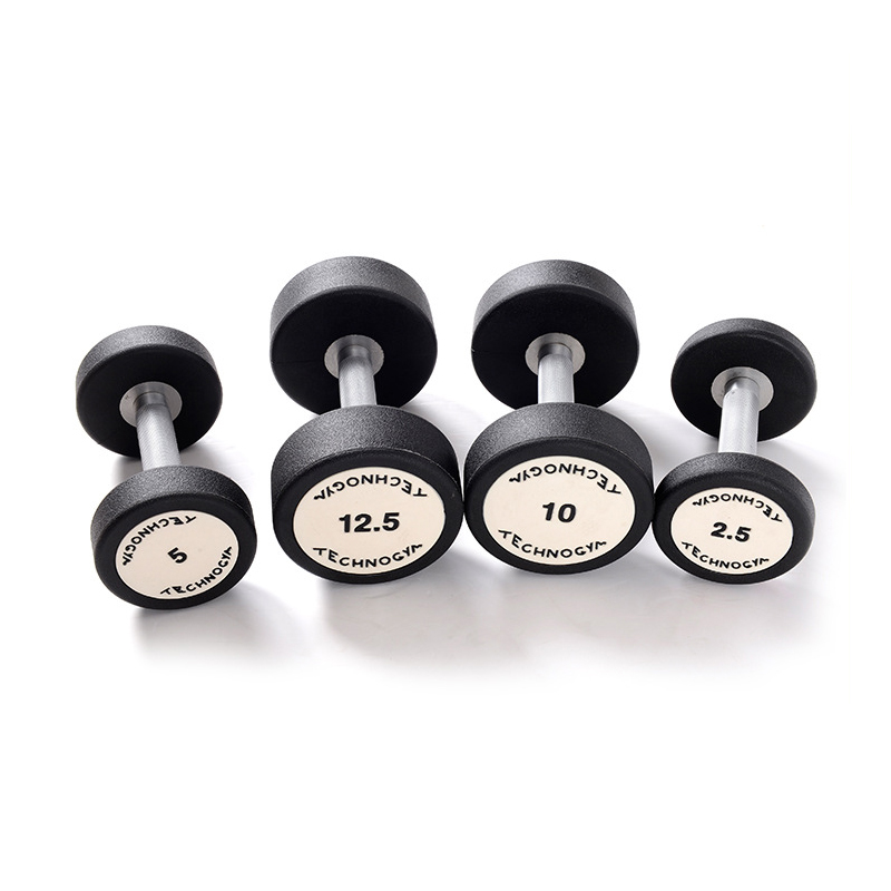 Round rubber coated PU dumbbell